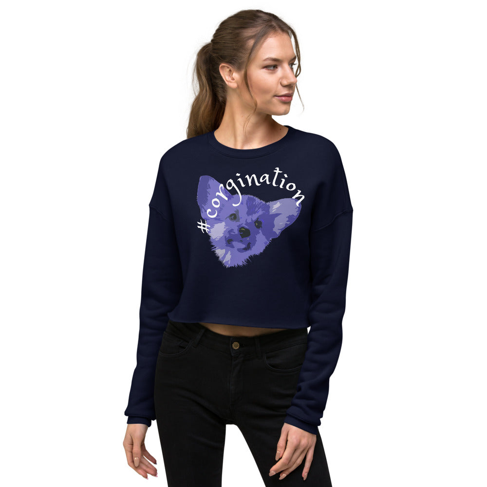 Gift for dog lovers. #corgination cropped sweatshirt for girls. Streetwear for women WickedYo.